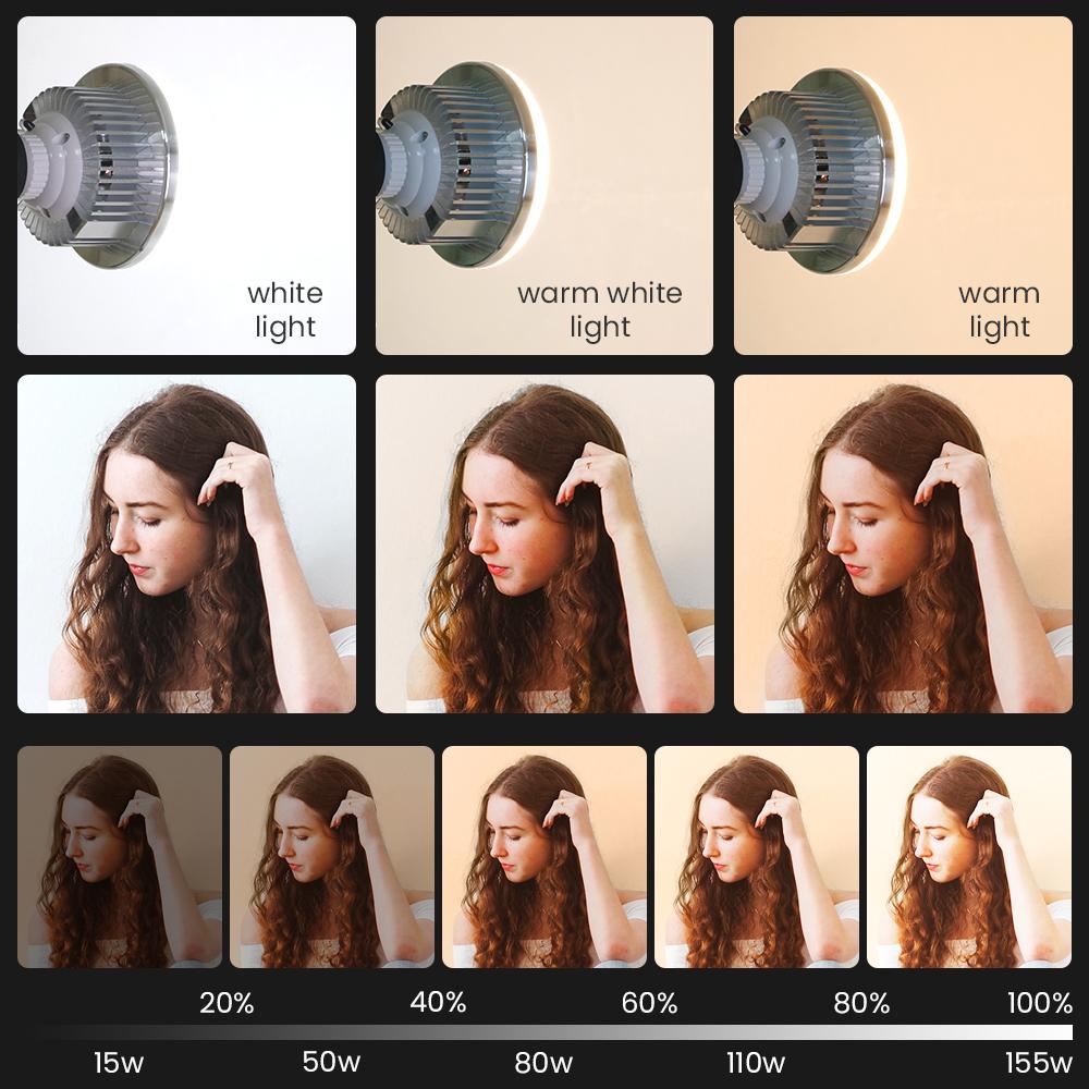 155W E27 Base Photography Lamp Fill Light Bulb Bright Lighting For Professional Softbox Photographic Photos Video Studio