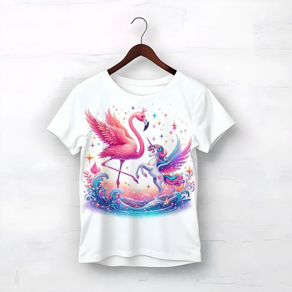 

Высококачественная футболка с изображением единорога Smile, розовые футболки для девочек, лето 2025, детская одежда, лучший подарок на день рождения для девочки, детские топы 100