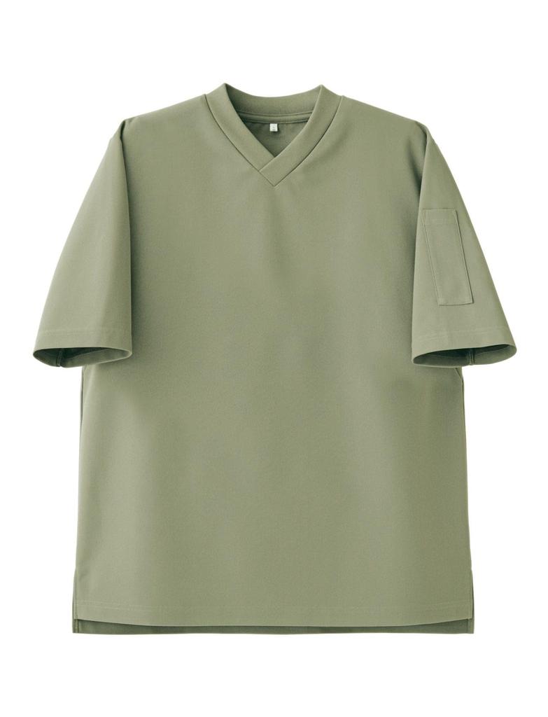Seven Uniform CU1964-4 Moss Green 3L V-Neck Short Sleeve T-Shirt