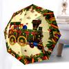1 Stück Weihnachts-Zug Automatischer Öffnungs-Faltregenschirm - 8 Speichen Eisenrahmen, Outdoor, Festliches Geschenk für Fans, Reisende, Tägliche Nutzung.SS090