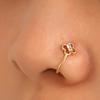 5 Pcs Nose Ring Hoops for Women Geometry Heart Rhinestone U Shaped