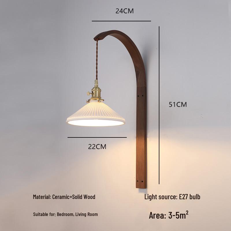Nordic Minimalist Copper Rotatable Wall Lamp for Bedroom and Living Room