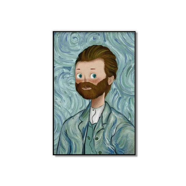 Dipinto di fama mondiale Monna Lisa Pittura decorativa Van Gogh Personaggio dei cartoni animati Poster artistico Stampe murali per la camera da letto della casa dei bambini