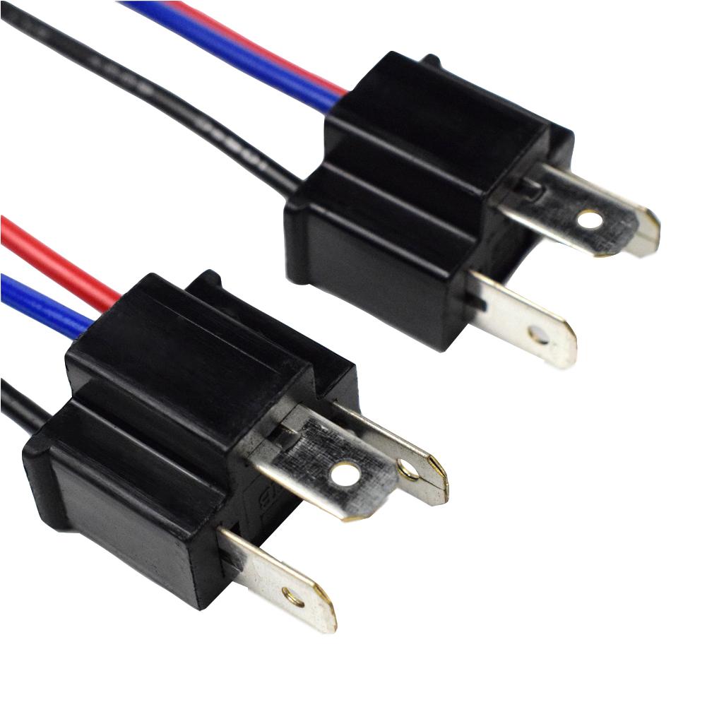 3/1Pairs 9003 H4 Bulb Socket Wiring Harness Headlight Male Plug Adapter Connector Head/Mother Head ABS+Copper Wire Pig Tail