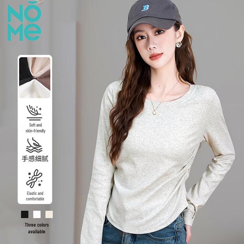 NOME Women s Ruched Long-Sleeve T-Shirt M