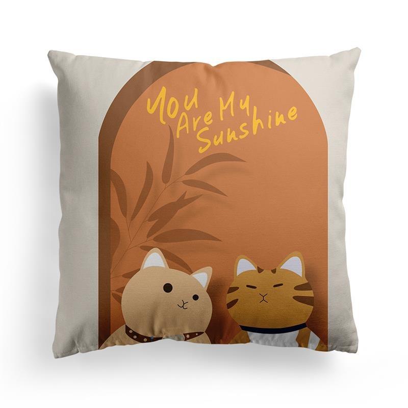 Orange Geometric Sofa Throw Pillow Cover Dormitory Decoration Office Living Room Home Pillow Cover