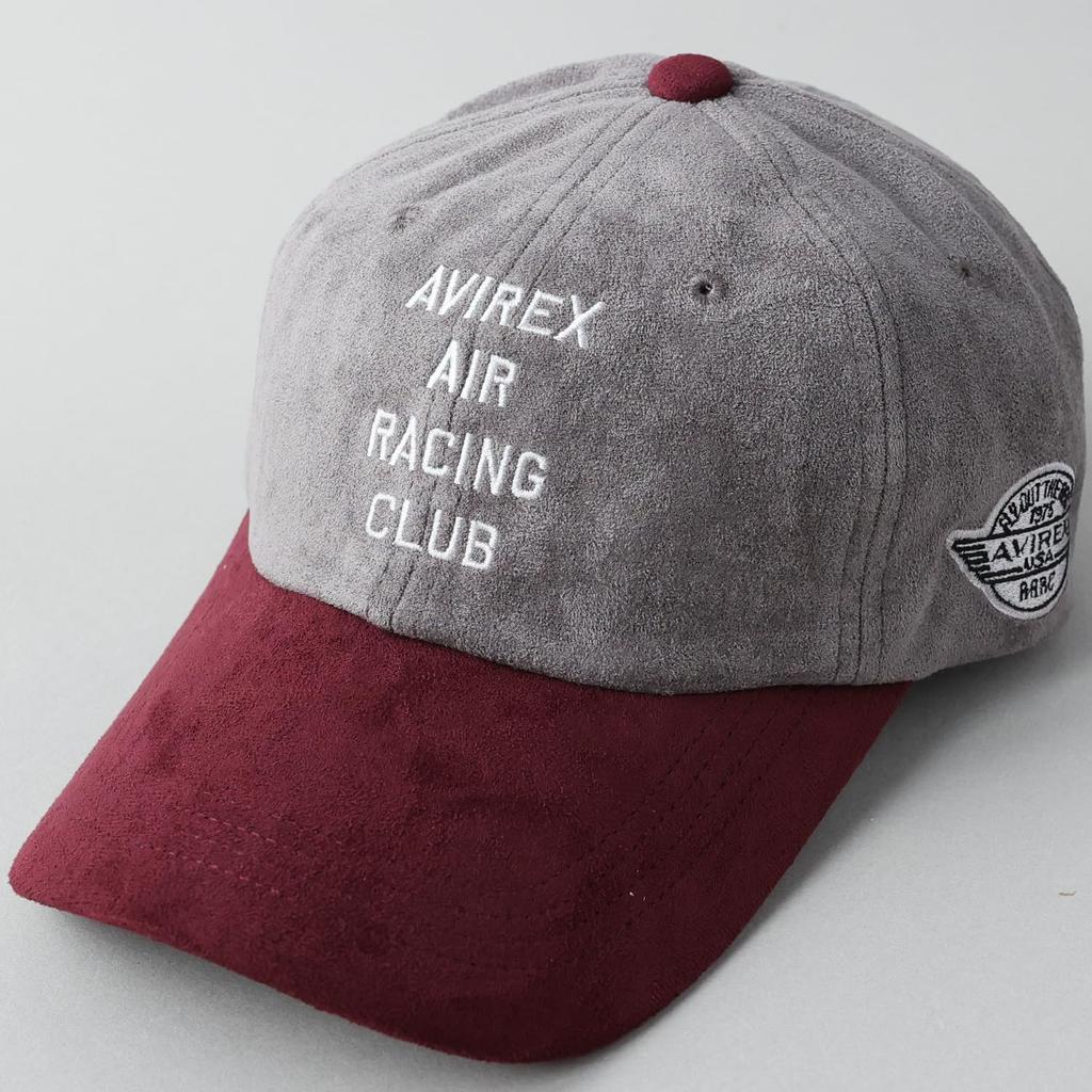AVIREX Micro Suede Low Military Baseball Hat One Club Gray x Cap, Cap, Men's Fall/Winter (JP, Alphabet, Size, Wine)