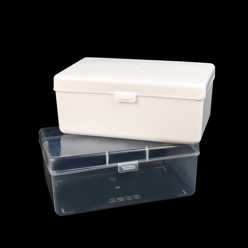 Ins White Transparent Flip Storage Box Home Organization Card Storage Case Sundries Stationery Desktop Dustproof Organizer