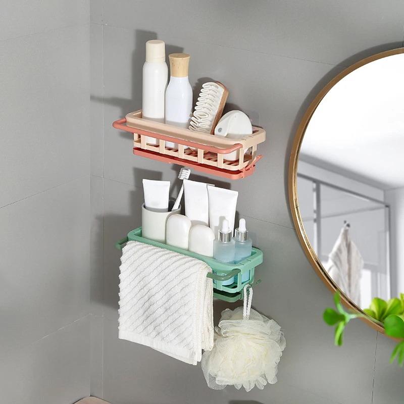 1Pcs Sponge Holder Kitchen Organizer Dish Drainer Soap Rack Sink Tray Dishcloth Towel Rack Wall Mounted Storage Basket Shelf