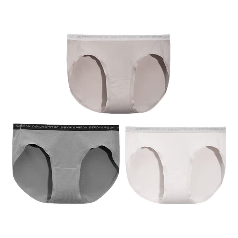 Ubras 60S Xinjiang-Baumwolle Lycra 7A Antibakterielle Slips mit mittlerer Taille 3er-Pack