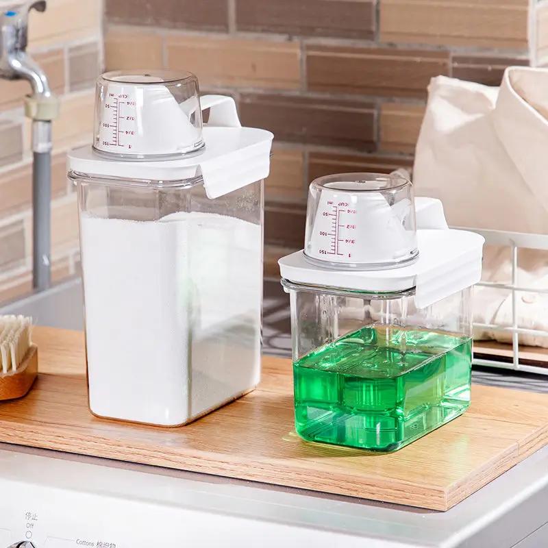 Airtight Laundry Detergent Powder Storage Box Washing Powder Container With Measuring Cup Multipurpose Laundry Detergent Box