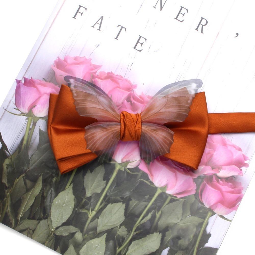 Adjustable Men Necktie Solid Color Bridegroom Groomsman Cravat Fashion Butterfly Bow Tie  Shirt