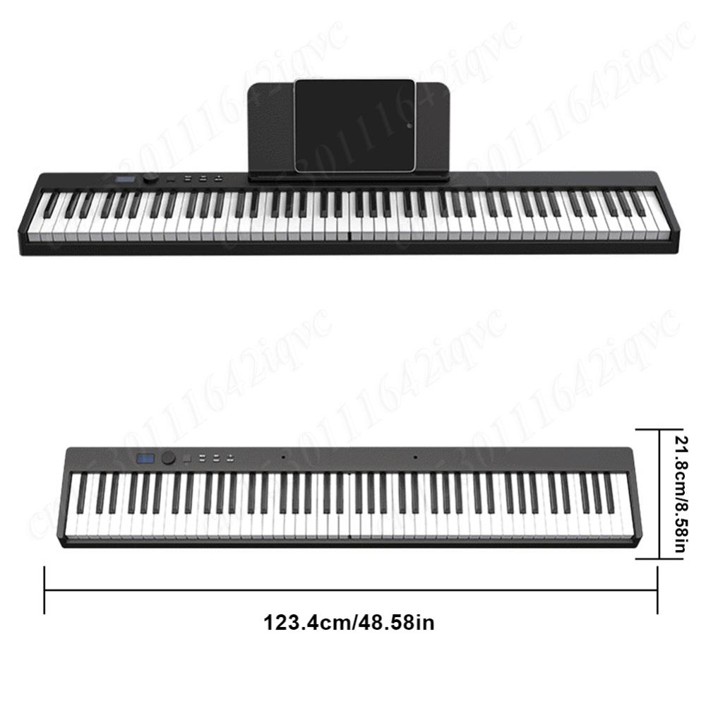 Folding Piano 88 Key Keyboard with BT MIDI Portable Electric Keyboard Digital Piano with Sheet Music Stand Pedal and Piano Bag