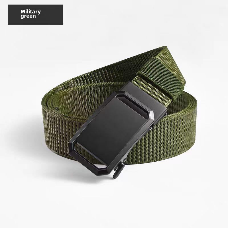 

Мужской ремень из нейлонового холста, повседневный модный тканый ремень с автоматической пряжкой, ремень для брюк Toothless Tactical Workwear Outdoor 120cm