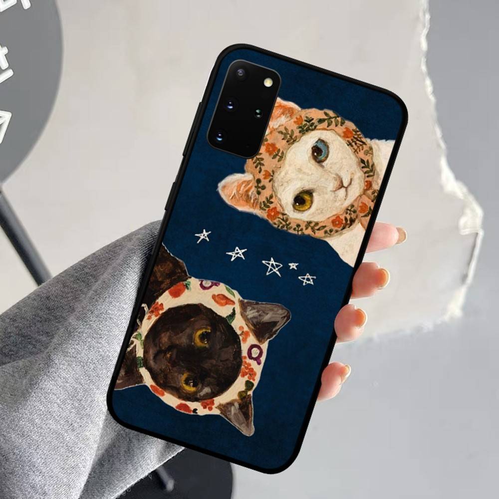 

Classic Cute Cat Anime Phone Case For Samsung S 24 Fe 25 Ultra Plus 20 Lite 21 30 22 23 24 22 Ultra 5G Fundas Samsung S23 Plus 5G