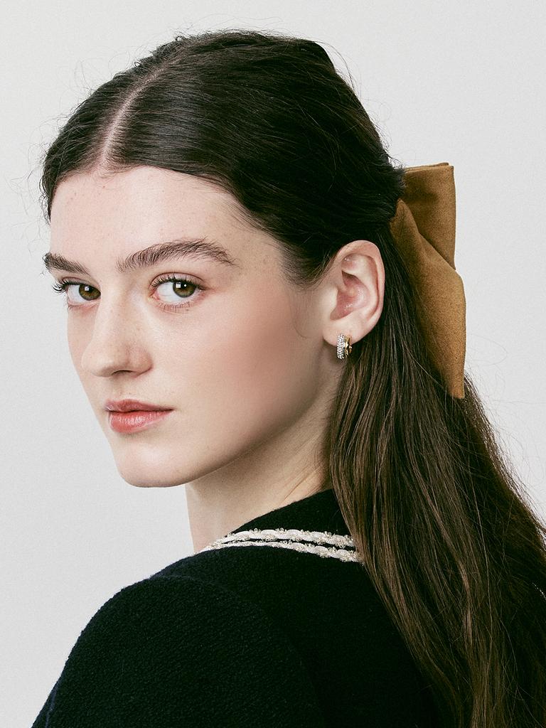 Vintage Hollywood Suede Double Ribbon Hairpin_Vh249Ohb008M