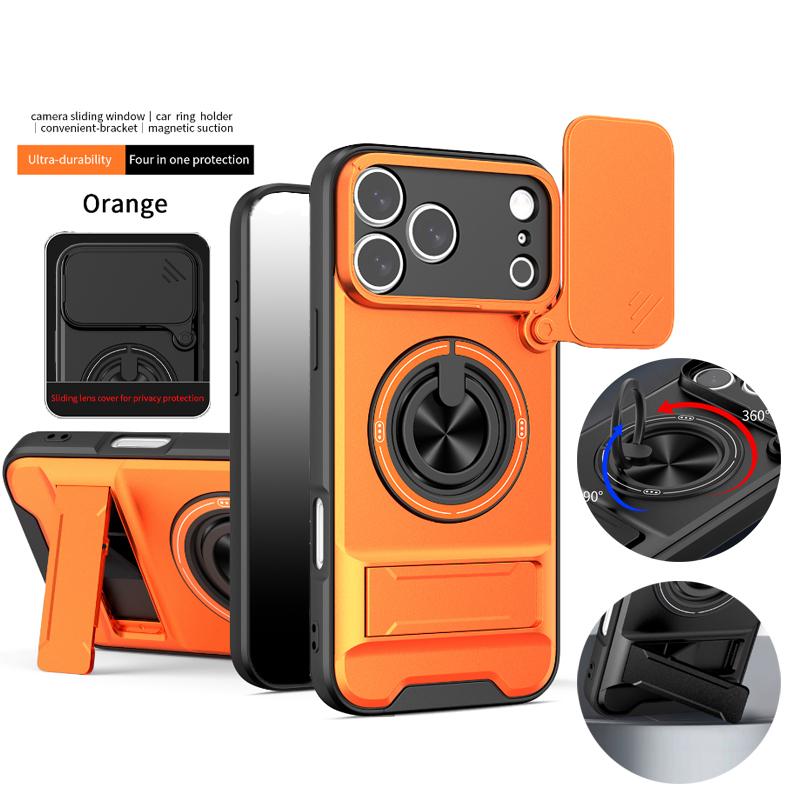 For Magsafe Magnetic Car Mount Ring Soft TPU + Hard PC 2-in-1 Phone Case For iPhone 17 Pro Max 15 13 12 14 16 Pro Max Back Cover