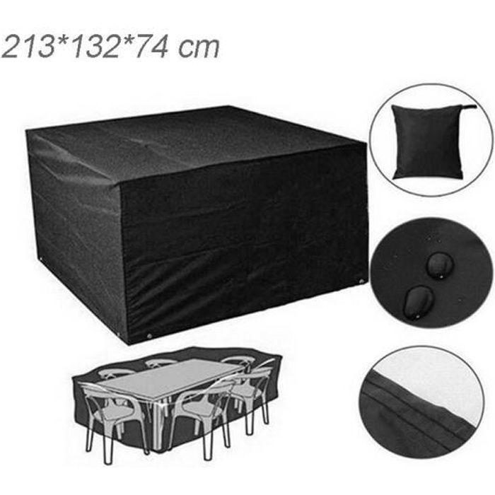 Housse de protection pour salon de jardin Leadgoods® - Noir - 213x132x74 cm