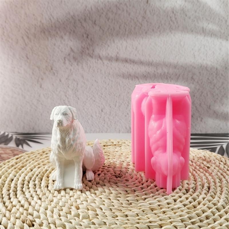 Lovely Animal Candle Molds 3D Dogs Silicones Mould Ornament Molds Casting Mould Craft Supplies for Home Decorations