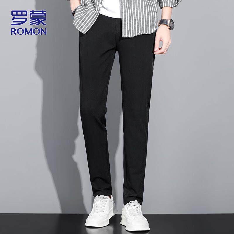 ROMON Men's Slim-Fit Tapered Casual Business Pants