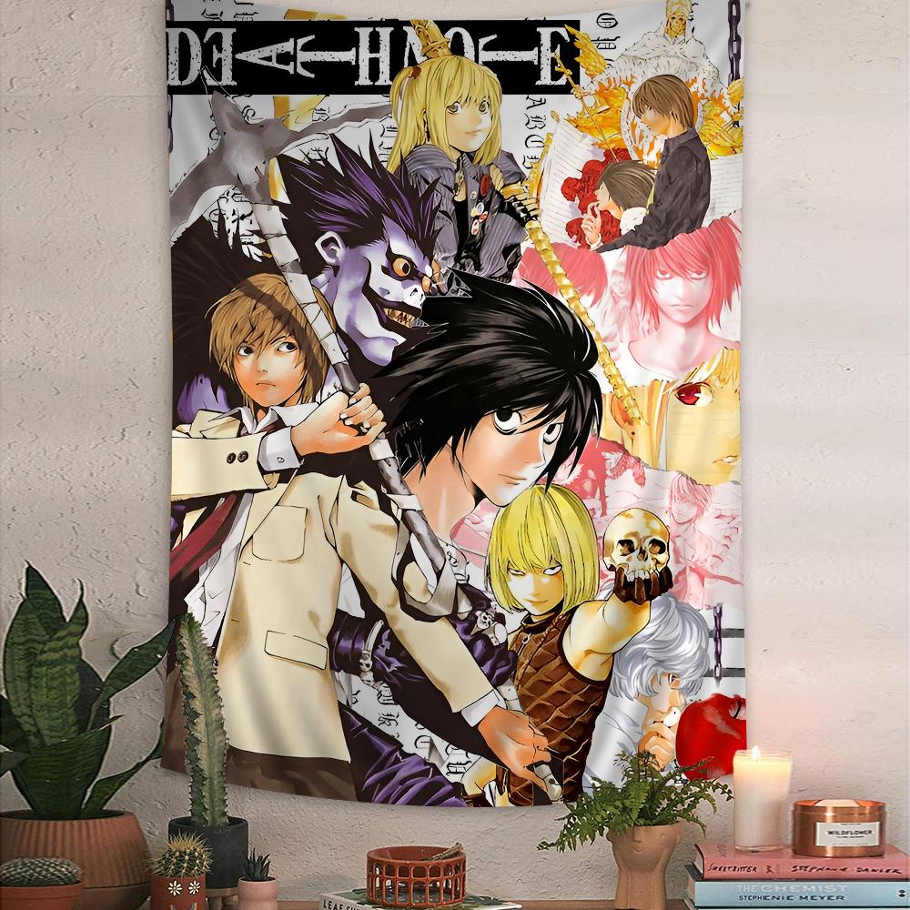Anime Death Note DN L Barevná tapiserie na stěnu Bohémské nástěnné tapiserie Mandala Nástěnné plachty