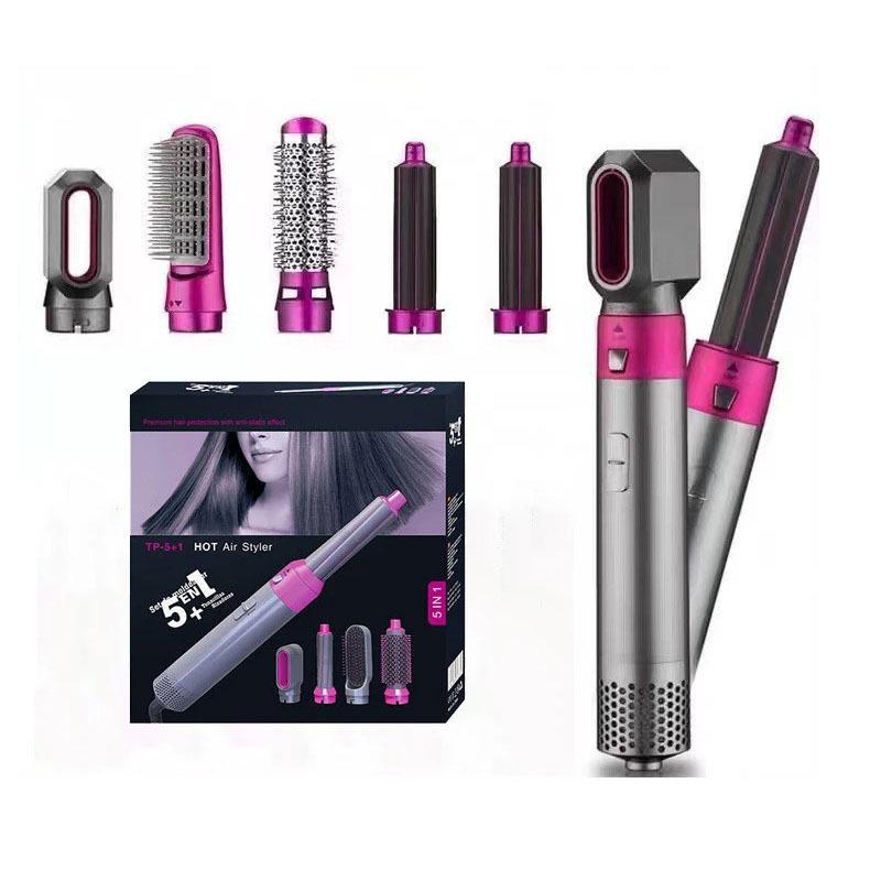 5-in-1 Hair Dryer & Automatic Curling Iron - Dual-Purpose Hot Air Comb for Curling & Straightening