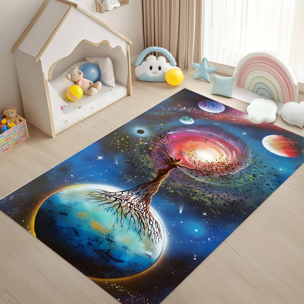 Yoga Meditation Sports Fitness 3D Printed Area Rugs for Living Room Bedroom Kitchen Bathroom Non-Slip Doormat Kids Play Carpe
