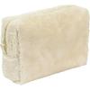 Aso Fluff Pouch L Size Faux Fur Cosmetic Pouch with Gusset Off White