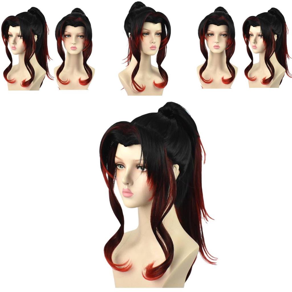 Anime-inspired Black Dead Mule Cosplay Wig Medium Length High-temperature Fiber