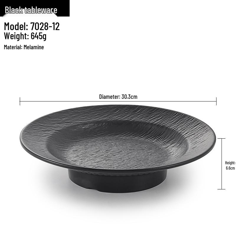 Melamine Straw Hat High-Footed Deep Plate for Pasta, Cold Dishes, and Mixed Noodles - Restaurant Tableware