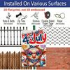 2D Flat 1pc Patriotic Metal Sign, Aluminium Metal Wall Decor, Cute Cow with American Flag Fashion Glasses & Fireworks Design | 12x8 Inch Outdoor