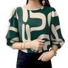 ZANZEA Women Casual O-neck 3/4 Sleeve Loose Print Blouse