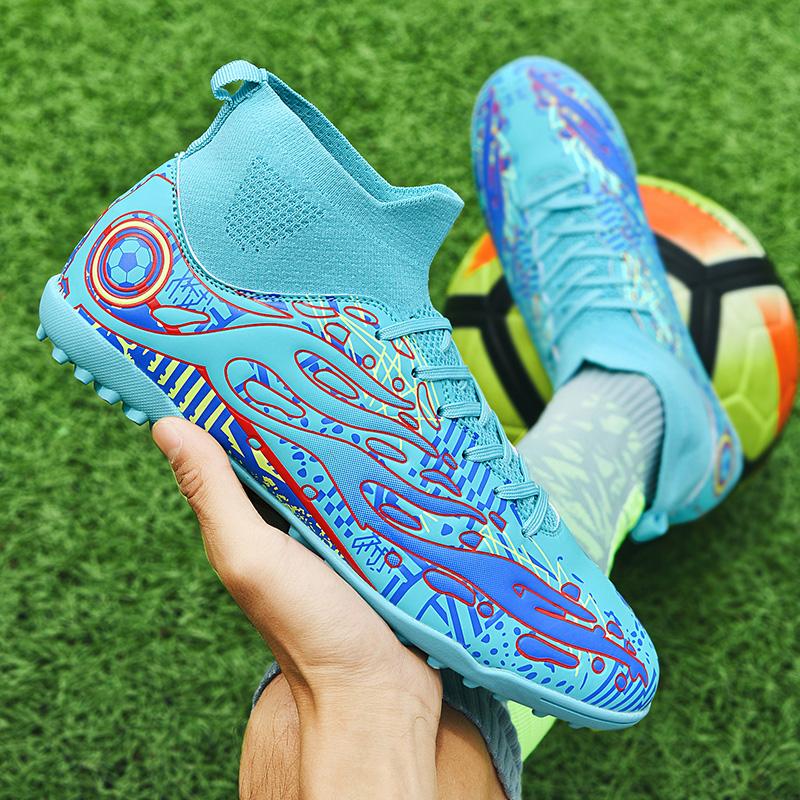 Football Shoes 36-45 Football Boots High-top Socks Short Nails Artificial Lawn Training Young Football Shoes For Kids