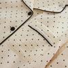 Women's Polka Dot Crinkle Cotton Pajama Set - Long Sleeve & Pants, Japanese Style, Soft Spring/Summer Homewear