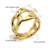 Fashion Cuban Link Chain Design Ring 14mm Wide 316L Stainless Steel Hollow Irregular Anillo Bague for Creative Fashion Jewelry
