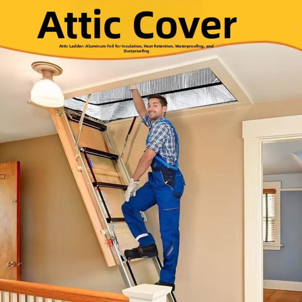 Heat Shield Cover for Attic Door and Staircase Insulation Providing Thermal Protection to Reduce Heating Expenses