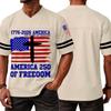Men's V Neck Short Sleeve Sports T Shirt Casual Athletic Jersey with Independence Day Patriotic Print America 250 Freedom Graphic Tee