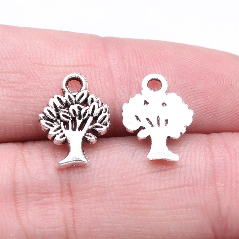 20pcs Charms Tree Antique Silver Color Lucky Tree Pendant Charms Life Tree Charms For Jewelry Making