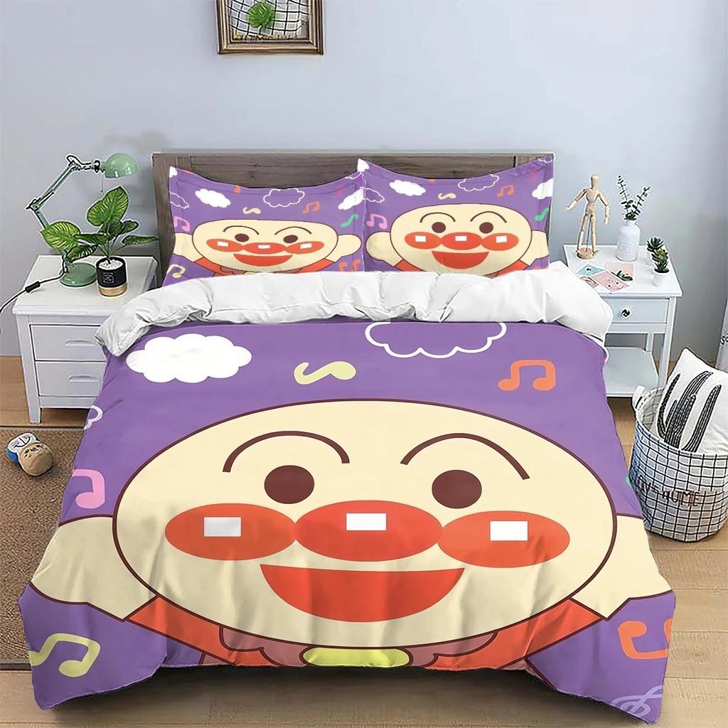 Anpanman Squad Bedding Set Double Twin Full Queen King Kids Bedclothes Duvet Cover Pillowcase Decoration Christmas Gifts