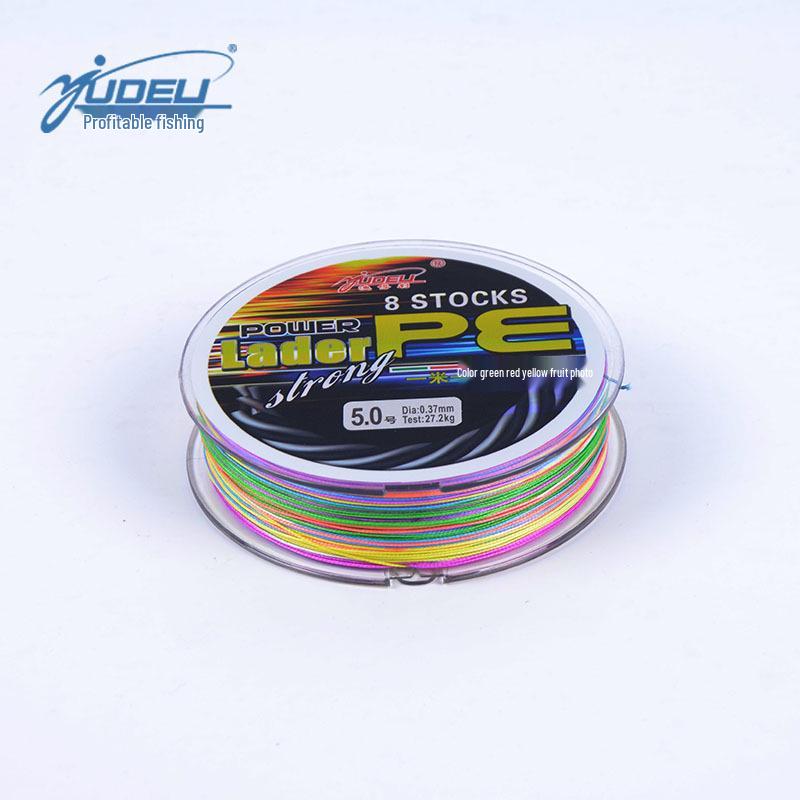 Yudeli D-Power 100m PE Braided Fishing Line, 8-Strand, Bite-Resistant, Multicolor