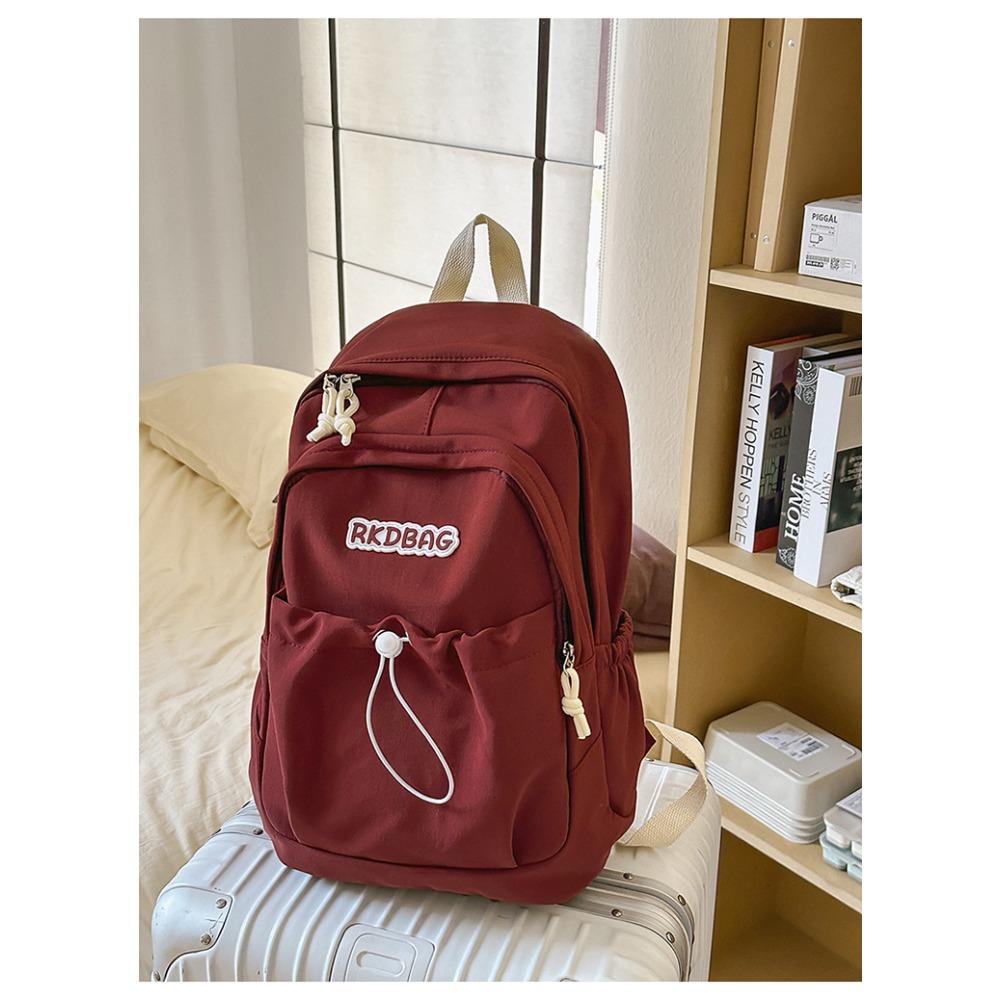 

Новый персонализированный тренд однотонный нейлоновый рюкзак большой емкости повседневная уличная женская сумка красный
