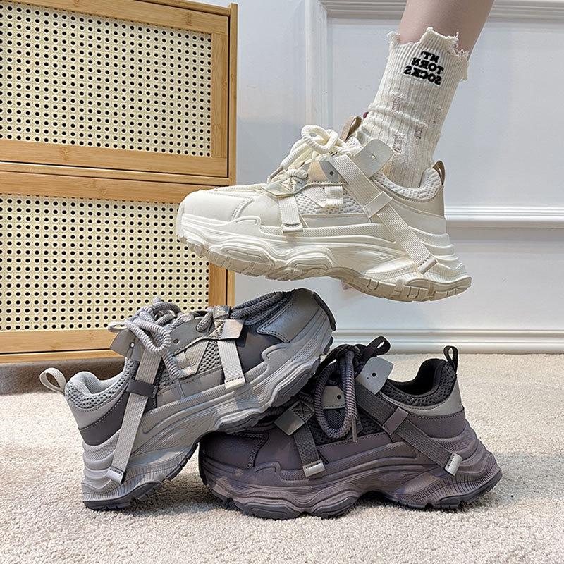 Mesh dad shoes women's platform muffin autumn new versatile small height increase casual women's shoes