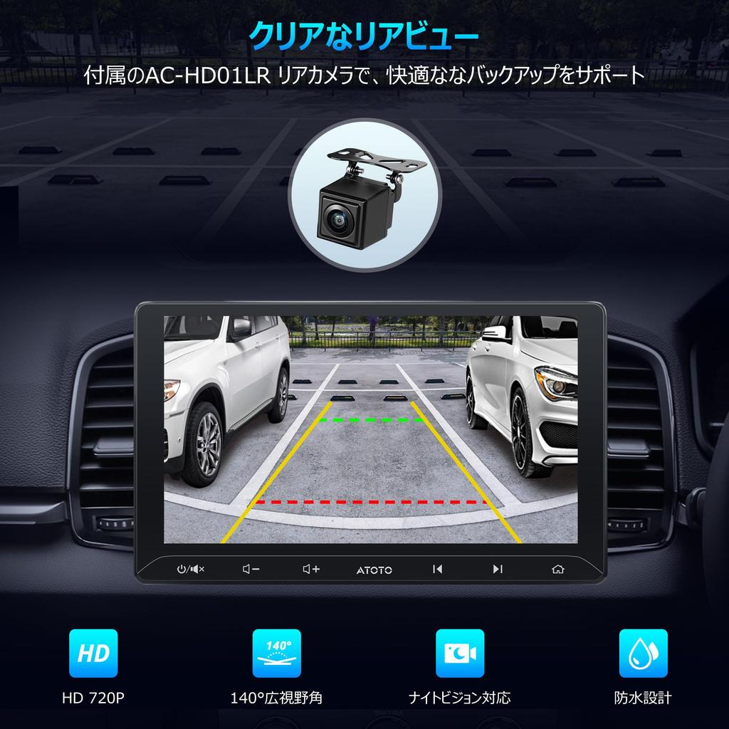ATOTOLIFE A5L Android Navigasjonssystem med Skjerm Integrert Lyd Trådløs Android Auto USB EQ Speil AI Kontinuerlig Samtale GPS Ryggekamera