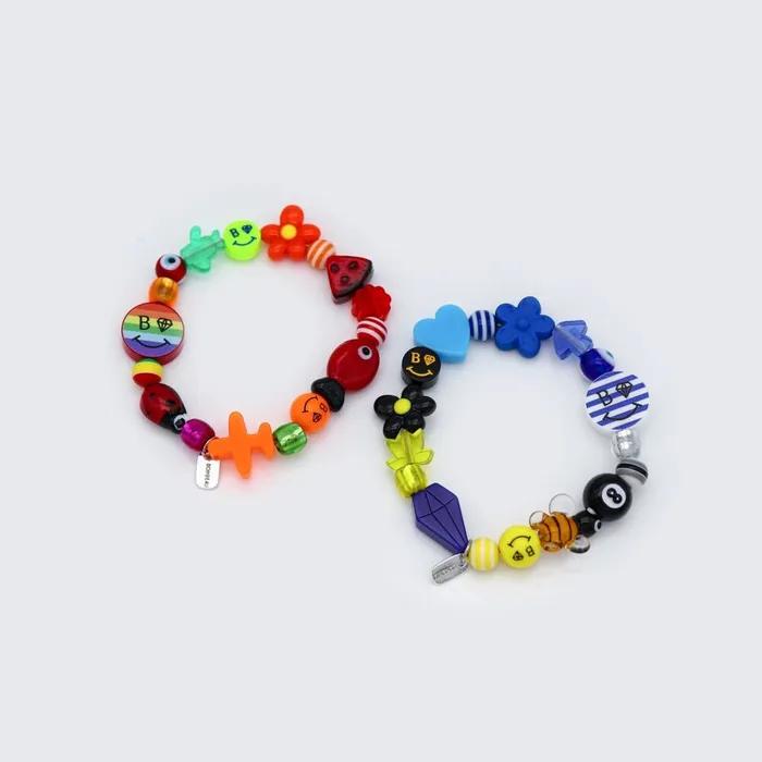 Kitsch Pop Buntes Motiv Armband Einzigartiger Kitsch Farb-Motiv-Mix Mode Armband