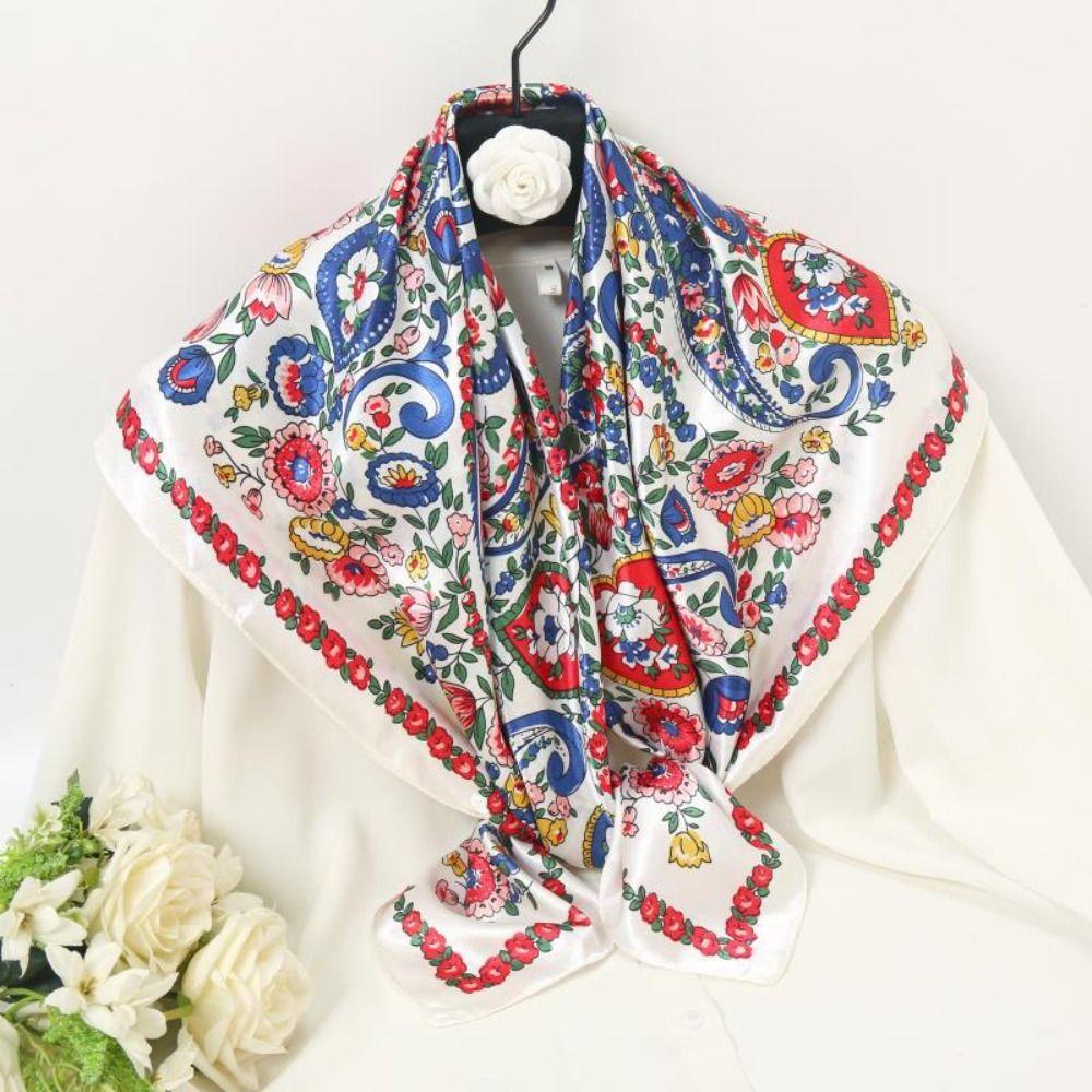90*90cm Bandana Scarf Imitation Silk Shawl Wrap Fashion Hair Band  Fashion Accessory
