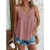 2026 Women's Double-Shoulder Strap Vest with Round Neck and Jacquard Pattern, Sleeveless Base Shirt