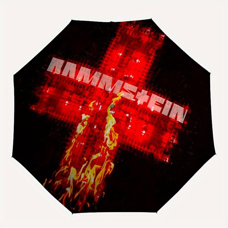 

1pc Rammstein Fire Themed High-quality Umbrella,Automatic Opening and Closing Umbrella,Multi-functional Umbrella G0811007