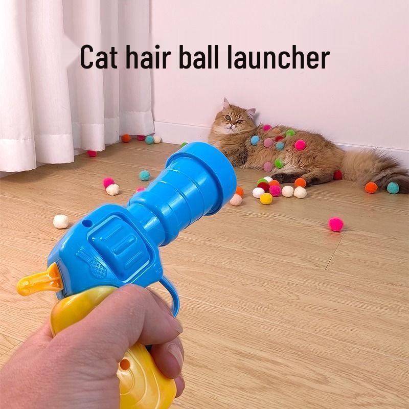Cat Plush Ball Toy Gun Set