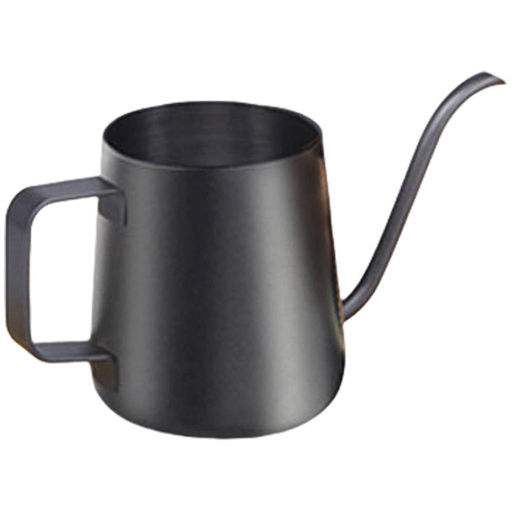 Black 304 Stainless Steel Gooseneck Kettle 250ml Ergonomic Handle for Precise Pouring of Home Office Pour Over Coffee