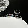 Diamond Ring Light Luxury Niche Design High Sense Unique Color Zircon Contrasting Color Ring Dream Rainbow Open Ring